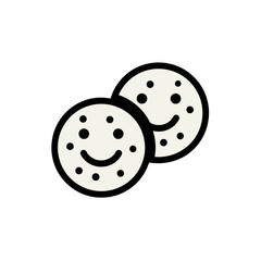 Fototapeta premium Two smiling cookies icon with minimal design 