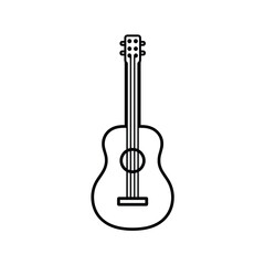 Fototapeta premium Minimal outline icon of acoustic guitar 