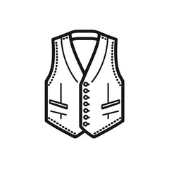 Traditional vest outline icon in minimal flat style
