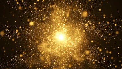 golden sparkle particle glitters light trail alpha channel loop 4k animation, shiny glowing gold stars on transparent background overlay design element - Powered by Adobe