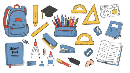 Back to School: Colorful Hand-Drawn Stationery and Supplies