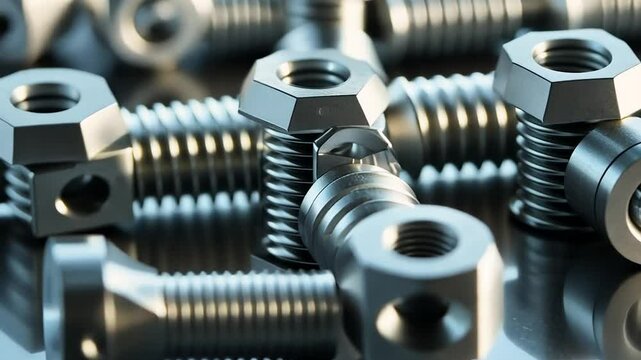 Close-up of metal nuts and bolts