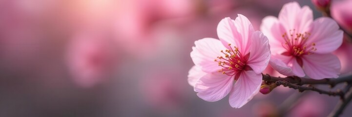 Delicate pink blossoms, soft focus, blurred petals, soft, beauty, petals