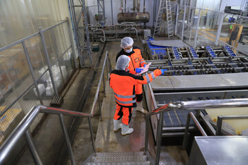 food engineer check process in food factory