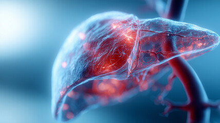 Transparent Human Liver Model Illuminated with Vascular Pathways for Medical Innovation

