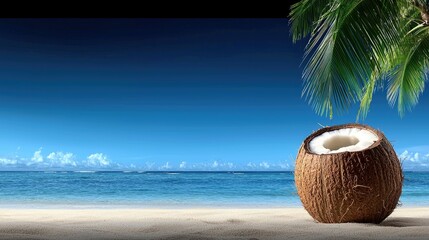 Tropical Paradise: Coconut on a Pristine Beach