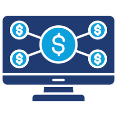 Crowdfunding Flat Blue Icon