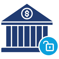 Open Banking Flat Blue Icon