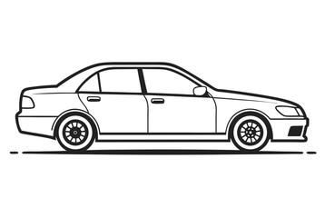 Black and white vintage sport automobile vector illustration