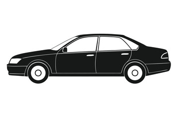 Obraz premium Isolated black and white vintage car illustration for your design and vehicle transport needs