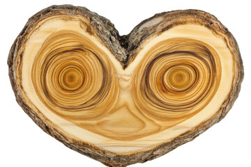 Heart Tree Rings Show Growth And Strength with wood Pattern and texture