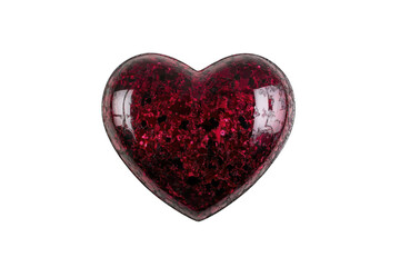 Red Heart Sparkles on Black, a Symbol of Romance and Passion Theme