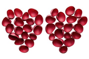 Create Two Hearts with Red Texture and Valentines Day Concept Theme.
