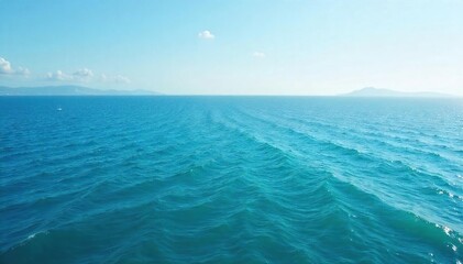 Vast, calm ocean surface extending to the horizon, a serene and peaceful seascape with gentle waves Perfect for travel, nature, and tranquility themes , wilderness, untouched, vast