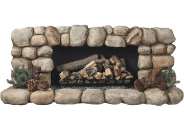 cozy stone fireplace for winter warmth and natural beauty theme