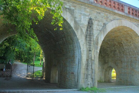 Editorial photograph from September 10, 2015 of the Pont Jules-C&eacute;sar (Jules-C&eacute;sar Bridge) which is located in located in Nantes, France. It is situated near the limits of the Parc de Proc&eacute;.