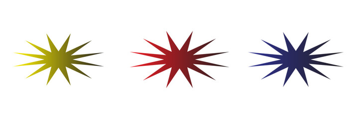 Star, starburst, sunburst icon, symbol. Radial shape, design element. Badge, seal vector