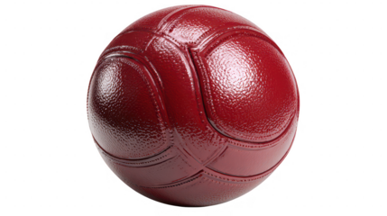 Shiny red basketball with textured surface isolated on transparent background