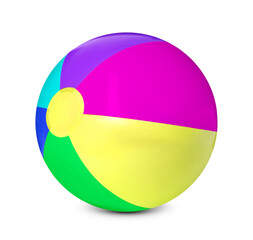 Beach ball in bright colors isolated on white