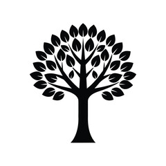 Elegant Black and White Tree Illustration Simple Nature Icon