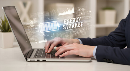 Energy Storage Solutions on Laptop