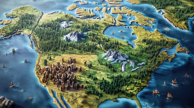 An illustration beautifully crafted of Balia??s iconic landscapes, including beaches and forests