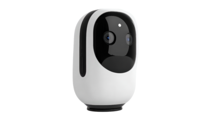 AI-powered security camera with face recognition,Transparent background, PNG file