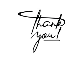 Thank You. Hand lettering Thank You for holiday, Thanksgiving Day, vector illustration isolated on transparent background