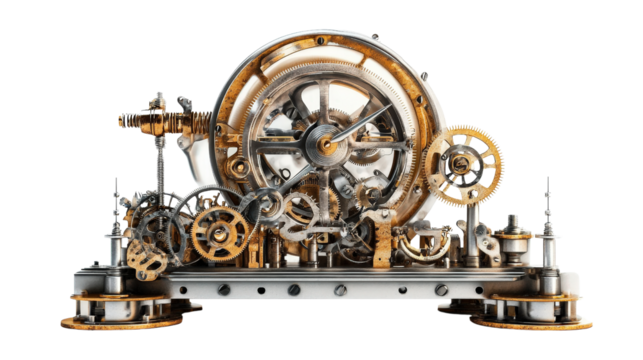 Atomic clock mechanism Transparent background, PNG file