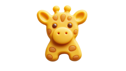 Baby teether toy shaped like animal Transparent background, PNG file