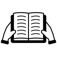 hand holding book icon