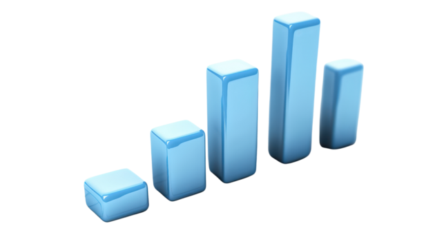 Bar chart icon with four bars, Transparent background, PNG file - Powered by Adobe