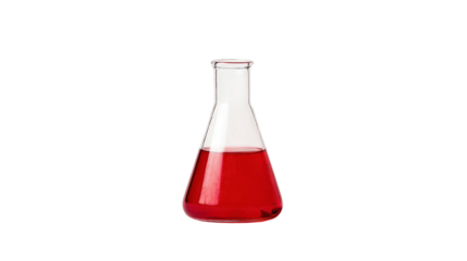 Beaker with red chemical Transparent background, PNG file