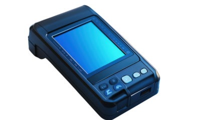 Biometric time attendance device, Transparent background, PNG file
