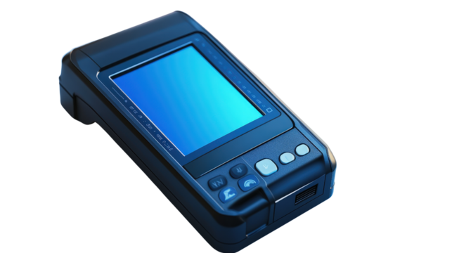 Biometric time attendance device, Transparent background, PNG file