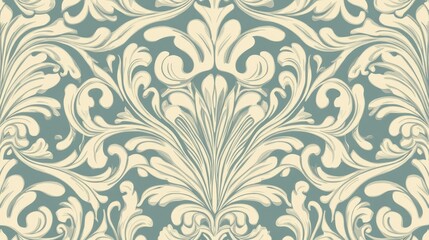 Ornate, decorative design pattern with flowing, swirling floral motifs.