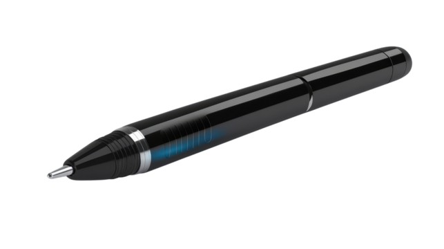 Bluetooth smart pen with audio recording, Transparent background, PNG file