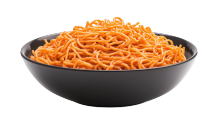 Bowl of cooked spaghetti Transparent background, PNG file