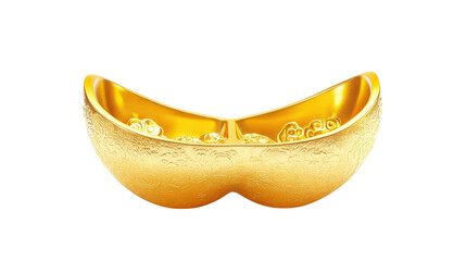 Chinese New Year gold ingot, Transparent background, PNG file