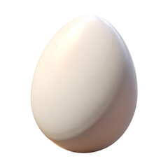 Rendered illustration of a perfectly smooth white egg isolated on a black background