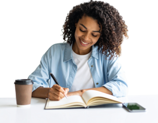 Journaling Gratitude with Calm Ambiance – Self-Care Transparent Background PNG