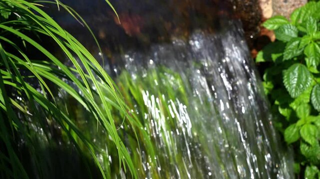 Tottori,Japan - June 29,2025: Irrigation canal for rice paddy 