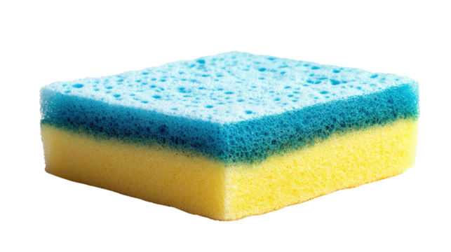 Cleaning sponge with scrubber side Transparent background, PNG file