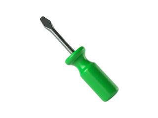 Fototapeta premium Red handle steel phillips head screwdriver, a common metal repair tool, isolated on a white background