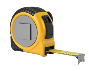 Yellow measuring tape tool for accurate length measurement