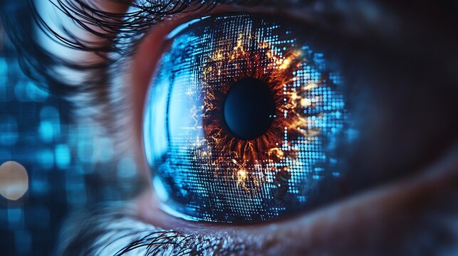 Robotic Eye Surgery With Screen Displaying Real-Time Surgical Data and Visualization - Powered by Adobe