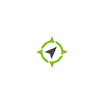 Compass logo icon flat vector design