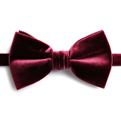 Elegant burgundy velvet bow tie on a white background, ideal for formal occasions and fashion