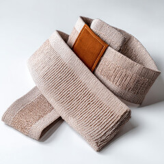 Soft, textured fabric belt displayed elegantly on a clean white background, ideal for fashion styling