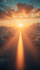 Obraz premium Where the Sea Meets the Sky at Sunrise